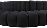 Arc Black Velvet Modular Sofa 103Black-S7C Meridian Furniture