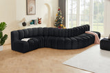 Arc Black Velvet Modular Sofa 103Black-S7C Meridian Furniture