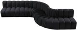 Arc Black Velvet Modular Sofa 103Black-S7C Meridian Furniture