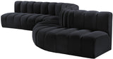 Arc Black Velvet Modular Sofa 103Black-S7C Meridian Furniture