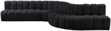 Arc Black Velvet Modular Sofa 103Black-S7C Meridian Furniture