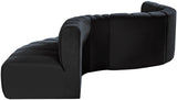 Arc Black Velvet Modular Sofa 103Black-S7C Meridian Furniture