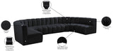 Arc Black Velvet Modular Sofa 103Black-S8A Meridian Furniture