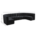 Arc Black Velvet Modular Sofa 103Black-S8A Meridian Furniture