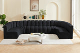 Arc Black Velvet Modular Sofa 103Black-S8A Meridian Furniture