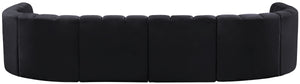 Arc Black Velvet Modular Sofa 103Black-S8A Meridian Furniture