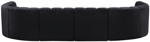 Arc Black Velvet Modular Sofa 103Black-S8A Meridian Furniture