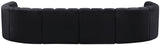 Arc Black Velvet Modular Sofa 103Black-S8A Meridian Furniture