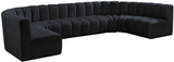 Arc Black Velvet Modular Sofa 103Black-S8A Meridian Furniture