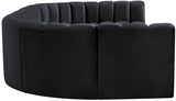 Arc Black Velvet Modular Sofa 103Black-S8A Meridian Furniture