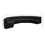 Arc Black Velvet Modular Sofa 103Black-S8B Meridian Furniture