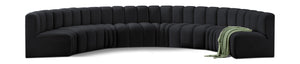 Arc Black Velvet Modular Sofa 103Black-S8B Meridian Furniture
