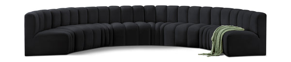 Arc Black Velvet Modular Sofa 103Black-S8B Meridian Furniture