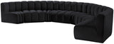 Arc Black Velvet Modular Sofa 103Black-S8B Meridian Furniture