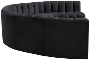 Arc Black Velvet Modular Sofa 103Black-S8B Meridian Furniture