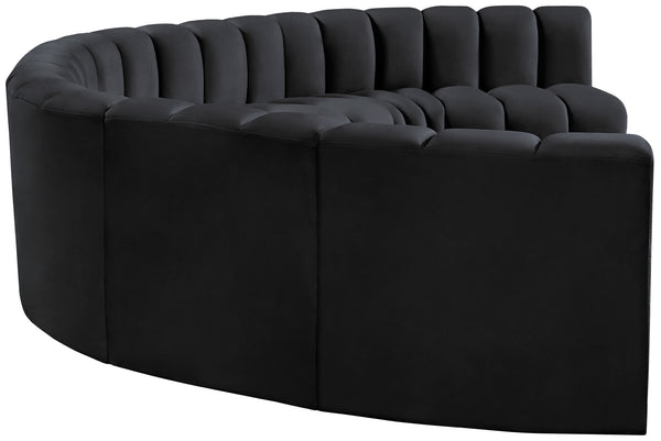 Arc Black Velvet Modular Sofa 103Black-S8B Meridian Furniture