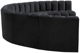 Arc Black Velvet Modular Sofa 103Black-S8B Meridian Furniture