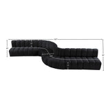 Arc Black Velvet Modular Sofa 103Black-S8C Meridian Furniture