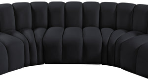Arc Black Velvet Modular Sofa 103Black-S8C Meridian Furniture