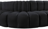 Arc Black Velvet Modular Sofa 103Black-S8C Meridian Furniture