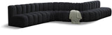 Arc Black Velvet Modular Sofa 103Black-S8C Meridian Furniture