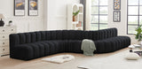 Arc Black Velvet Modular Sofa 103Black-S8C Meridian Furniture