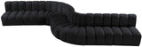 Arc Black Velvet Modular Sofa 103Black-S8C Meridian Furniture