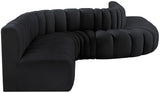 Arc Black Velvet Modular Sofa 103Black-S8C Meridian Furniture