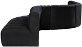 Arc Black Velvet Modular Sofa 103Black-S8C Meridian Furniture