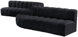 Arc Black Velvet Modular Sofa 103Black-S8C Meridian Furniture