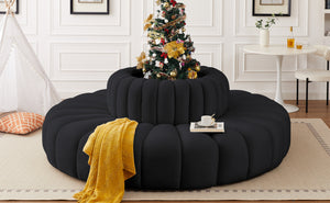 Arc Black Velvet Modular Sofa 103Black-S8D Meridian Furniture