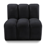 Arc Black Velvet Straight Chair 103Black-ST Meridian Furniture