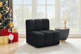 Arc Black Velvet Straight Chair 103Black-ST Meridian Furniture