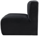 Arc Black Velvet Straight Chair 103Black-ST Meridian Furniture