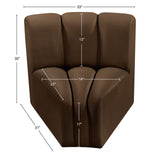 Arc Brown Velvet Curved Corner 103Brown-CC Meridian Furniture