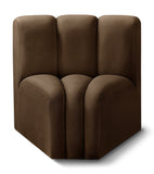 Arc Brown Velvet Curved Corner 103Brown-CC Meridian Furniture