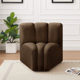 Arc Brown Velvet Curved Corner 103Brown-CC Meridian Furniture