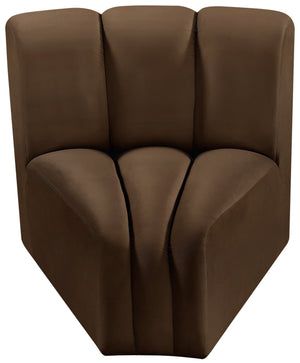 Arc Brown Velvet Curved Corner 103Brown-CC Meridian Furniture