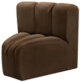 Arc Brown Velvet Curved Corner 103Brown-CC Meridian Furniture