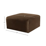 Arc Brown Velvet Ottoman 103Brown-Ott Meridian Furniture