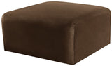 Arc Brown Velvet Ottoman 103Brown-Ott Meridian Furniture