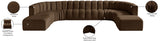 Arc Brown Velvet Modular Sofa 103Brown-S10A Meridian Furniture