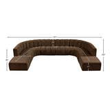 Arc Brown Velvet Modular Sofa 103Brown-S10A Meridian Furniture