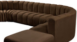 Arc Brown Velvet Modular Sofa 103Brown-S10A Meridian Furniture