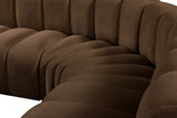 Arc Brown Velvet Modular Sofa 103Brown-S10A Meridian Furniture