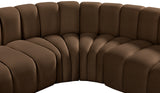 Arc Brown Velvet Modular Sofa 103Brown-S10A Meridian Furniture