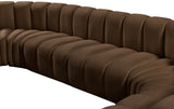 Arc Brown Velvet Modular Sofa 103Brown-S10A Meridian Furniture