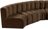 Arc Brown Velvet Modular Sofa 103Brown-S10A Meridian Furniture