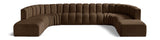 Arc Brown Velvet Modular Sofa 103Brown-S10A Meridian Furniture