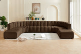 Arc Brown Velvet Modular Sofa 103Brown-S10A Meridian Furniture